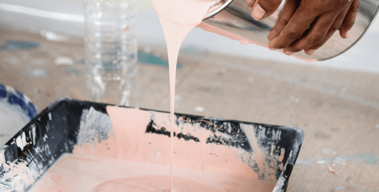 Pink to white paint